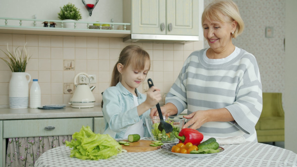 Fresh vegetables preparation for kids